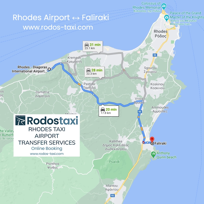 RodosTaxi - Rhodes Diagoras International Airport (RHO) to Faliraki
